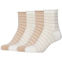 4er Pack camano Soft Bio-Baumwolle Striped Ankle Socken...
