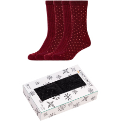 4er Pack camano Cosy Shiny Socken Damen 3810 - oxblood...