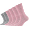 6er Pack camano Soft Originals Bio-Baumwolle Crew Socken Kinder 4300 - chalk pink melange 23-26