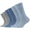 6er Pack camano Soft Originals Bio-Baumwolle Crew Socken Kinder 0024 - jeans mix 27-30