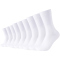 9er Pack camano Comfort Baumwoll Crew Socken 1000 - white 35-38