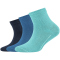 3er Pack camano Soft Bio-Baumwolle Quarter Socken Kinder 6205 - aqua splash 27-30