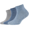 3er Pack camano Soft Bio-Baumwolle Quarter Socken Kinder 5300 - stone melange 31-34