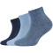 3er Pack camano Soft Bio-Baumwolle Quarter Socken Kinder 5240 - ice blue melange 27-30