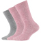 3er Pack camano Soft Bio-Baumwolle Crew Socken Kinder 4300 - chalk pink melange 27-30