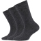 3er Pack camano Soft Bio-Baumwolle Crew Socken Kinder 0008 - anthracite 23-26