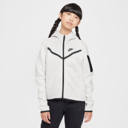 NIKE Sportswear Tech Fleece Kapuzenjacke Mädchen 013 - light grey/htr/black/black L (146-156 cm)