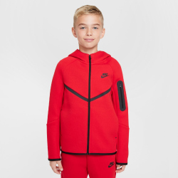 NIKE Sportswear Tech Fleece Kapuzenjacke Jungen 657 - university red/black/black XS (122-128 cm)