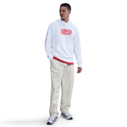 NIKE Club FT Font Hoodie Herren 100 - white/white/university red 3XL