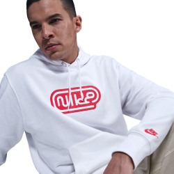 NIKE Club FT Font Hoodie Herren 100 - white/white/university red 3XL