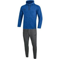 JAKO Premium Basics Jogginganzug mit Kapuze royal meliert S