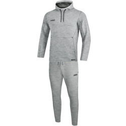 JAKO Premium Basics Jogginganzug mit Kapuze grau meliert S