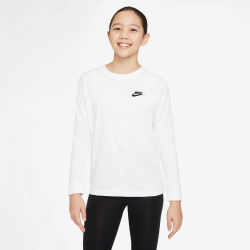 NIKE Sportswear Langarmshirt Kinder 100 - white/black XL (158-170 cm)