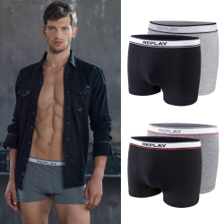 2er Pack REPLAY Boxershorts Seamless Two Lines Style 01 Herren