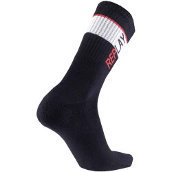 2er Pack REPLAY Tennissocken Vertikal Logo Banderole black/red 39-42