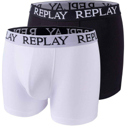 2er Pack REPLAY Basic Boxershorts Herren white/black S