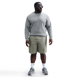 NIKE Club Crew Fleece-Sweatshirt Herren 063 - dk grey heather/white S