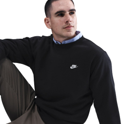 NIKE Club Crew Fleece-Sweatshirt Herren 010 - black/white M