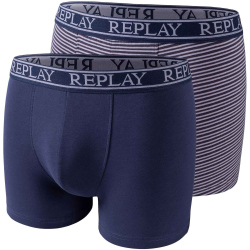 2er Pack REPLAY Boxershorts Style 03 Herren grey/indigo S