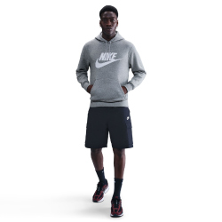 NIKE Club Fleece Hoodie Herren 063 - dk grey heather/lt smoke grey/white L