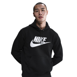 NIKE Club Fleece Hoodie Herren 010 - black/black/white S