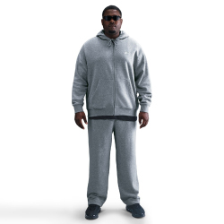 NIKE Club Fleece-Kapuzenjacke Herren 063 - dk grey heather/lt smoke grey/white S