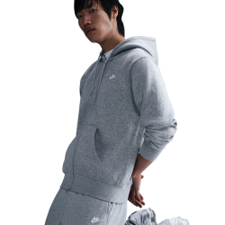 NIKE Club Fleece-Kapuzenjacke Herren 063 - dk grey heather/lt smoke grey/white M