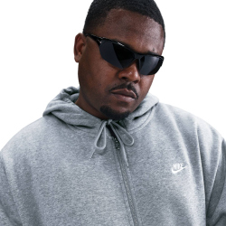 NIKE Club Fleece-Kapuzenjacke Herren 063 - dk grey heather/lt smoke grey/white M