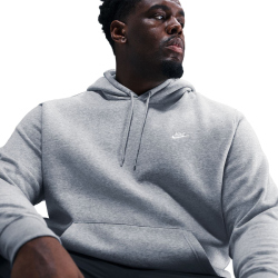 NIKE Club Fleece-Hoodie Herren 063 - dk grey heather/lt smoke grey/white S
