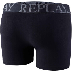 2er Pack REPLAY Boxershorts Style 03 gestreift black/dark grey mel. S