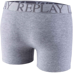 2er Pack REPLAY Boxershorts Style 03 gestreift grey melange/castler S