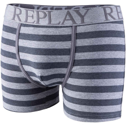 2er Pack REPLAY Boxershorts Style 03 gestreift grey melange/castler S