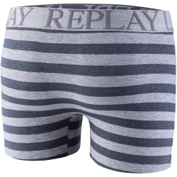 2er Pack REPLAY Boxershorts Style 03 gestreift grey melange/castler S
