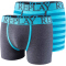 2er Pack REPLAY Boxershorts Style 03 gestreift dark g. mel/scuba bl S