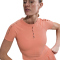 NIKE One Fitted Dri-FIT T-Shirt Damen 844 - apricot agate/black XS
