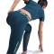 NIKE Pro Mid-Waist Leggings Damen 478 - armory navy/barely volt/white XXS