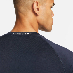 NIKE Pro Dri-FIT Tight kurzarm Fitnessshirt Herren 451 - obsidian/white XXL