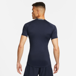 NIKE Pro Dri-FIT Tight kurzarm Fitnessshirt Herren 451 - obsidian/white XXL