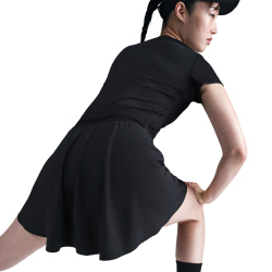 NIKE Court Ace Advantage Dri-FIT High-Waist Tennisrock Damen 010 - black/black S