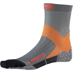 X-SOCKS Run Fast Laufsocken pearl grey/sunset orange 45-47