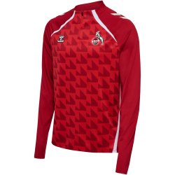 hummel 1. FC Köln langarm 1/2-Zip Aufwärmshirt 2025/26 3062 - true red S