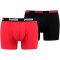 2er Pack PUMA Basic Boxershorts red / black S