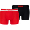 2er Pack PUMA Placed Logo Boxershorts Retro red/black S