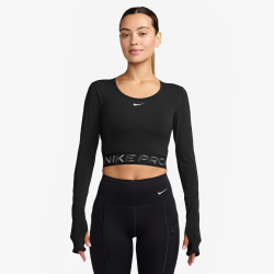NIKE Pro Dri-FIT Cropped langarm Trainingsshirt Damen