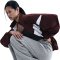 NIKE Sportswear Phoenix Fleece High-Waist Jogginghose Damen 063 - dk grey heather/sail XS