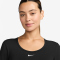 NIKE Pro Dri-FIT Cropped langarm Trainingsshirt Damen 010 - black/anthracite/white L