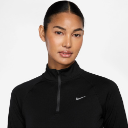 NIKE Tempo Dri-FIT 1/2-Zip Laufshirt Damen 010 - black/reflective silv L