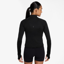 NIKE Tempo Dri-FIT 1/2-Zip Laufshirt Damen 010 - black/reflective silv L