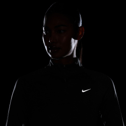 NIKE Tempo Dri-FIT 1/2-Zip Laufshirt Damen 010 - black/reflective silv L
