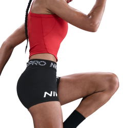 NIKE Pro 365 Mid-Waist 3" kurze Leggings Damen 010 - black/white/white L